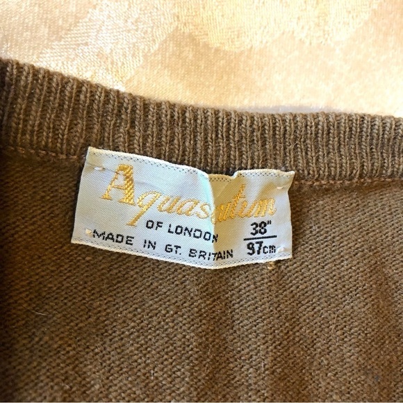 VINTAGE Aquascutum Colour Block Knit Wool Crew Neck Sweater - Picture 4 of 8